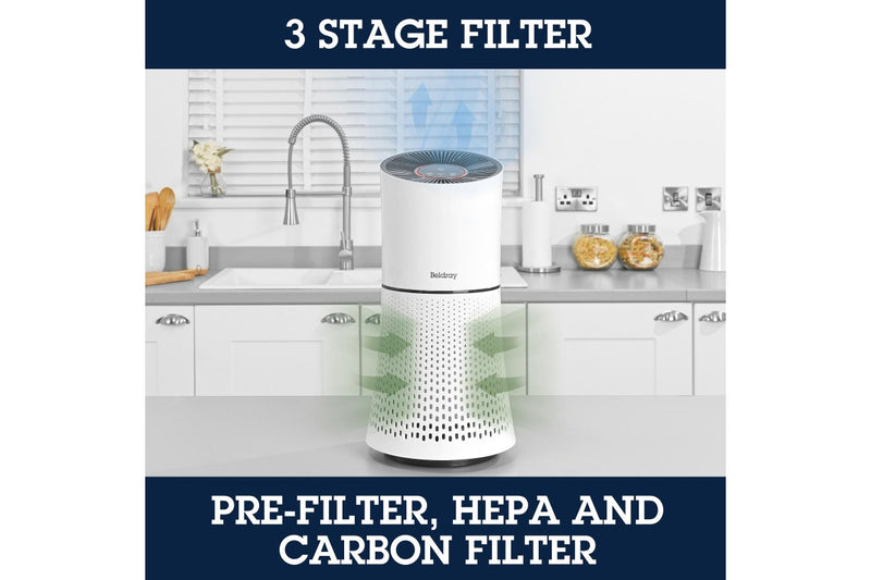 Beldray 31.5x28x18cm Total Air Purifier w Night Light Lightweight Compact