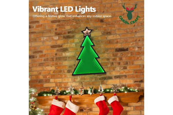 CarolCraft 50cm LED Infinity 3D Mirror Christmas Tree Xmas Light Decoration Home Party
