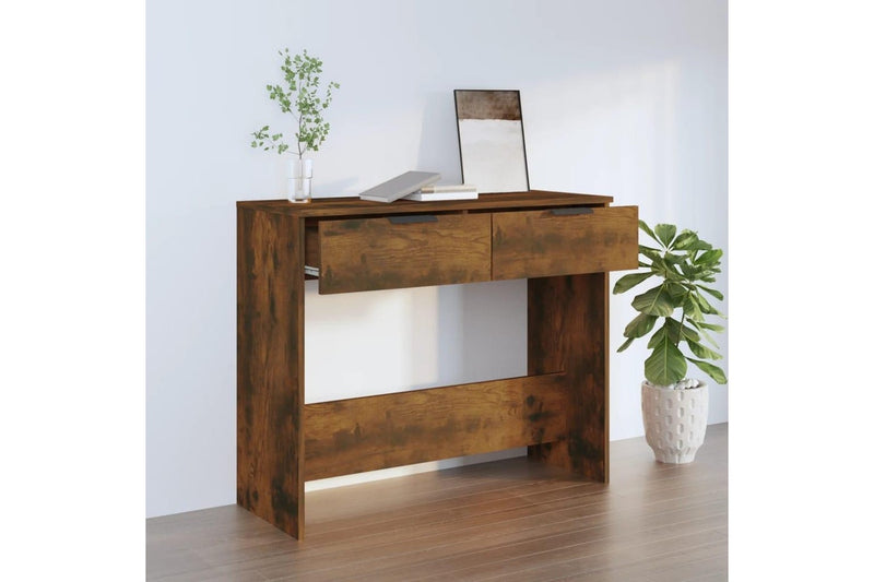 Console Table Smoked Oak 90x36x75 cm Engineered Wood vidaXL