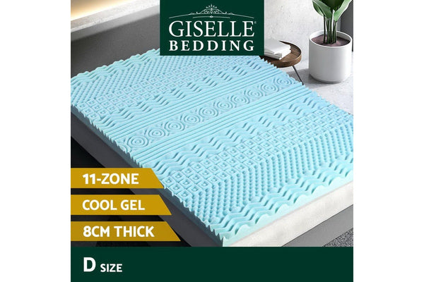 Giselle Bedding Memory Foam Mattress Topper 11-Zone 8cm Double