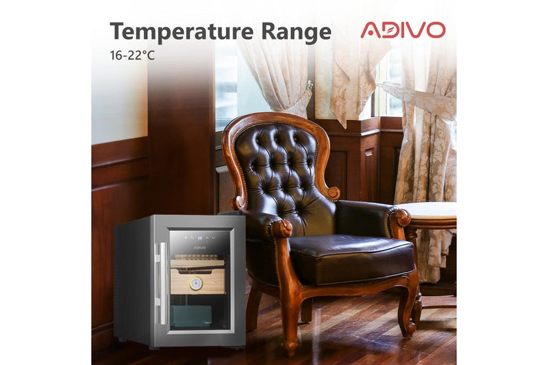 ADIVO 116 Cigar Humidor Digital Humidity Temperature Control Cabinet Display with Hygrometer