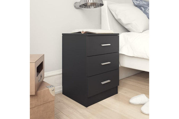 Bedside Cabinets 2 Pcs Black 38X35x56 Cm Engineered Wood Bedside Tables