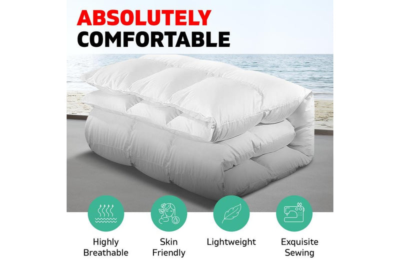 King Size Bedding Goose Down Feather Quilt Doona Duvet 700GSM Winter White