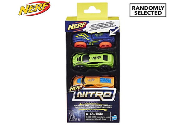 2x 3pc NERF Nitro Foam Car Vehicle Kids Children 5y+ Play Toys Assorted Colour