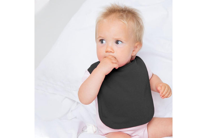 Larkwood Baby Unisex Plain & Contrast Bib (Black) (One Size)