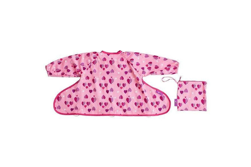 Tidy Tot: Long Sleeve Cover & Catch Bib - Hearts