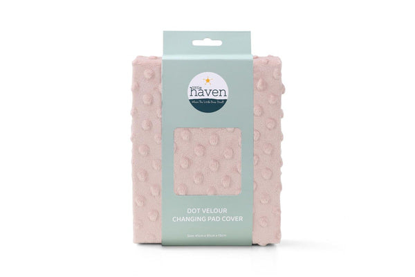 3x Little Haven Dot Velour Soft Gentle Baby Kids Changing Pad Cover Rose 88cm
