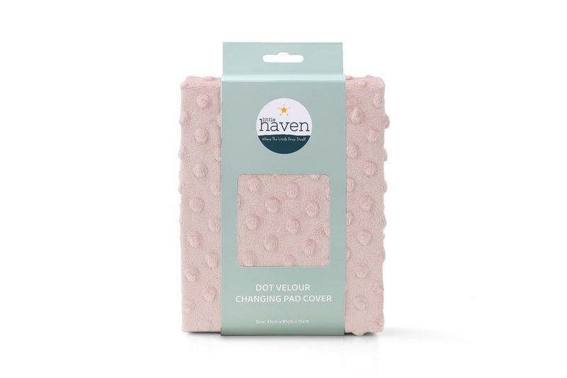 3x Little Haven Dot Velour Soft Gentle Baby Kids Changing Pad Cover Rose 88cm