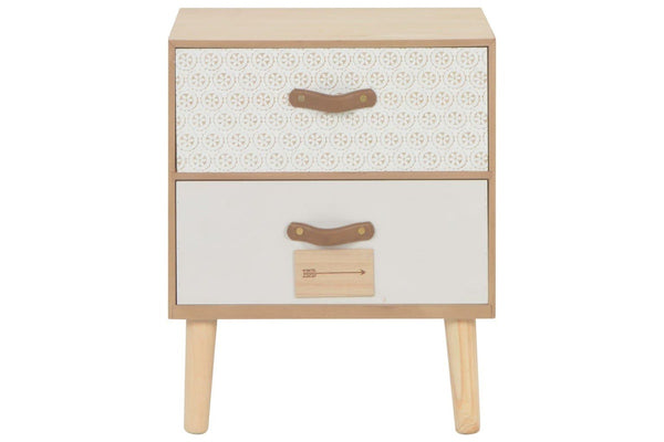 Bedside Cabinet With 2 Drawers 40X30x49.5 Cm Solid Pinewood Bedside Tables