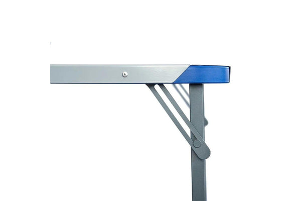 Quest Razor 90cm Steel Foldable Table w Adjustable Feet Outdoor Camping Grey