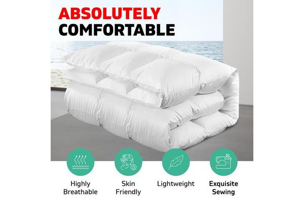 Super King Size Bedding Goose Down Feather Quilt Doona Duvet Winter 800GSM White