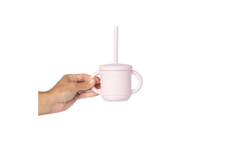 My Pure Silicone Baby Toddlers 3-in-1 Sippy Drinking Cup Set Blush 6M+