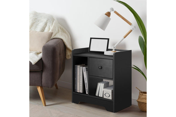 Oikiture Bedside Tables End Table (Black)