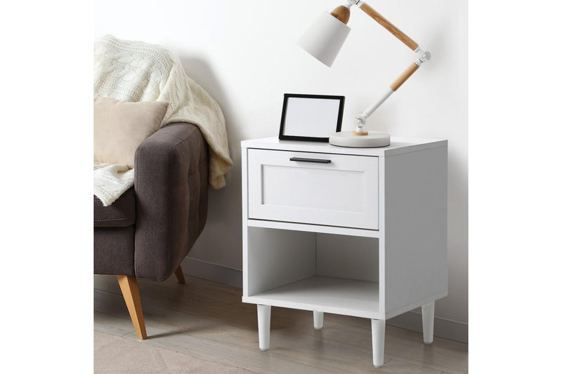Oikiture Bedside Tables Set of 2 Nightstand White