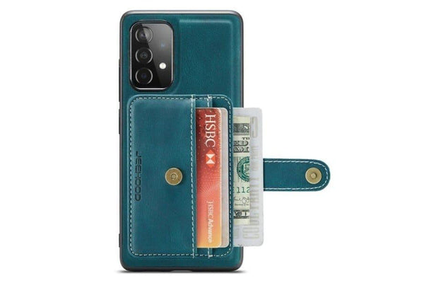 JEEHOOD For Samsung Galaxy A33 5G Wallet Leather Case with Detachable Ultra Slim RFID Blocking Back Card Holder (Teal Blue)