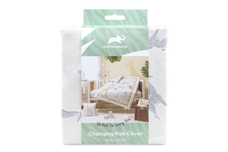2x Animal Planet Poly Baby Changing Pad Cover Be Kind to Every Kind Giraffe 81cm