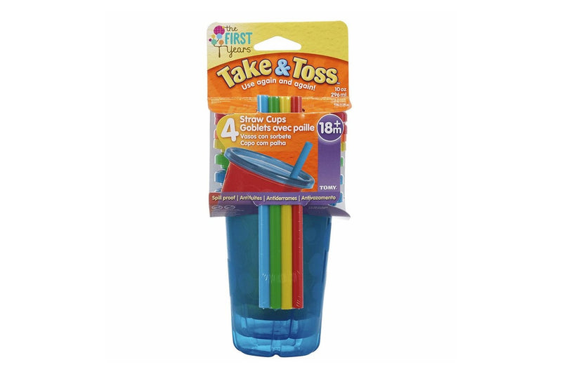 8pc The First Years Take & Toss 10oz 296m Straw Sipper Sippy Cups Kids 18m+