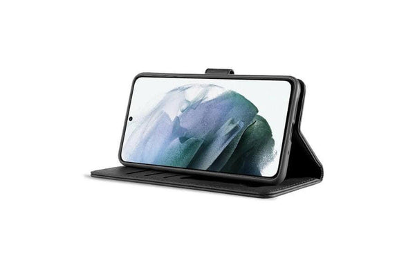 For Samsung Galaxy S22 SupRShield Wallet Leather Card Holder Flip Protective Shockproof Magnetic Case Cover (Black)