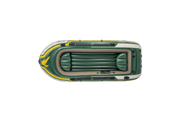 Intex Seahawk 4 350cm Inflatable Fishing Water Boating Set w Pump Paddle Oars