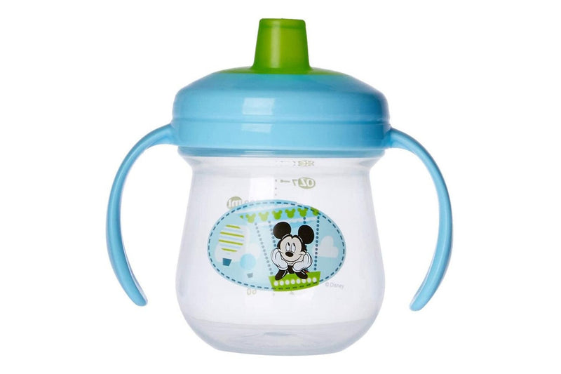 2PK The First Years Soft Spout Trainer Drinking Sippy Cup Baby 9m+ Mickey Blue