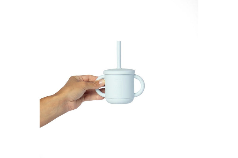 My Pure Silicone Baby Toddler 3-in-1 Sippy Drinking Cup Set Baby Blue 6M+
