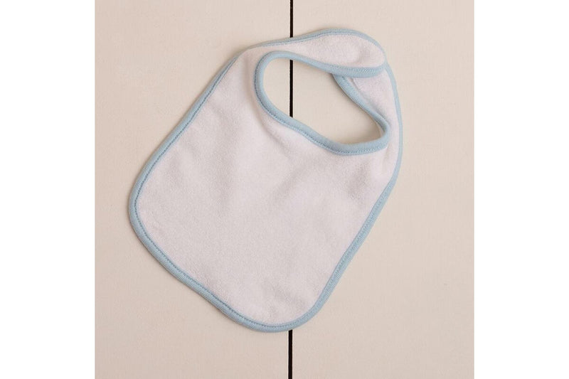 Larkwood Plain Baby Bib (White/Pale Blue) (One Size)