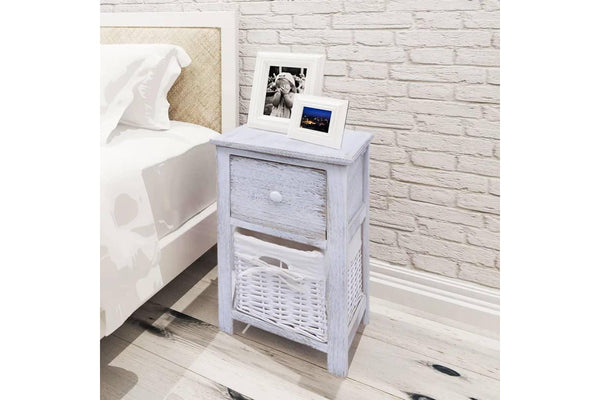 Bedside Cabinets 2 Pcs Wood White Bedside Tables