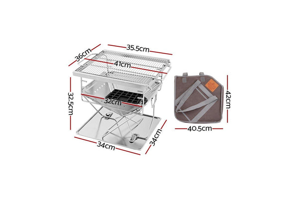 Grillz Fire Pit BBQ Grill with Carry Bag Camping
