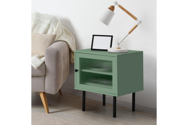 Oikiture 2x Bedside Tables Wood(Green)