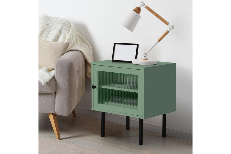 Oikiture 2x Bedside Tables Wood(Green)
