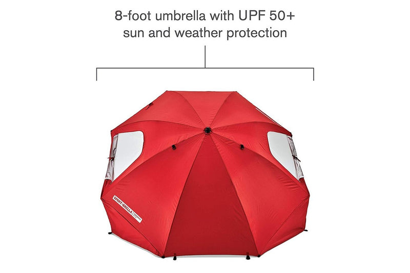 Sport-Brella 244cm Premiere Umbrella UPF 50+ Sun Weather Protection w Bag Red