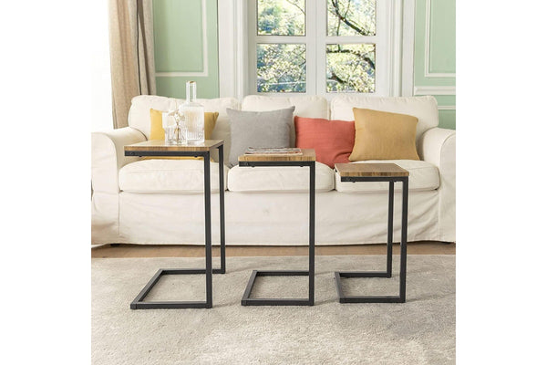 Set of 3 Industrial Style Nesting Side Tables