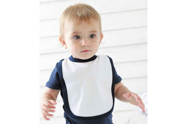 Babybugz Baby Organic Single Layer Bib (White/Navy) (One Size)
