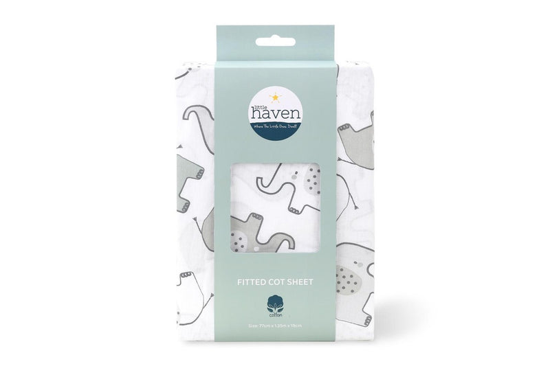 2x Little Haven Cot Fitted Elephant Cozy & Comfort Baby Bedding Sheet 135cm