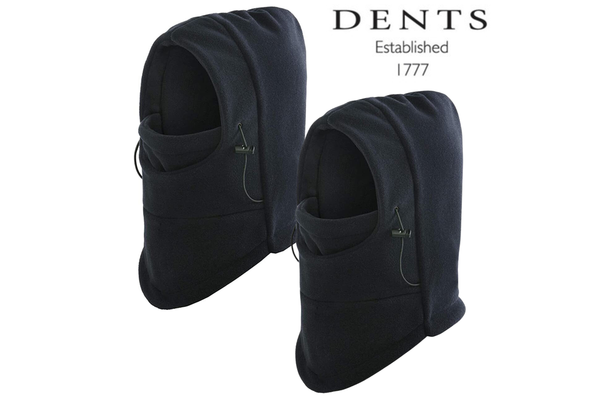 2x Windproof Thermal Fleece Balaclava Beanie Hat Full Face Mask Ski - Black
