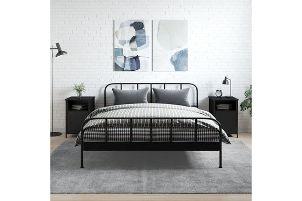 Bedside Cabinets 2 pcs Black 40x42x60 cm Engineered Wood vidaXL