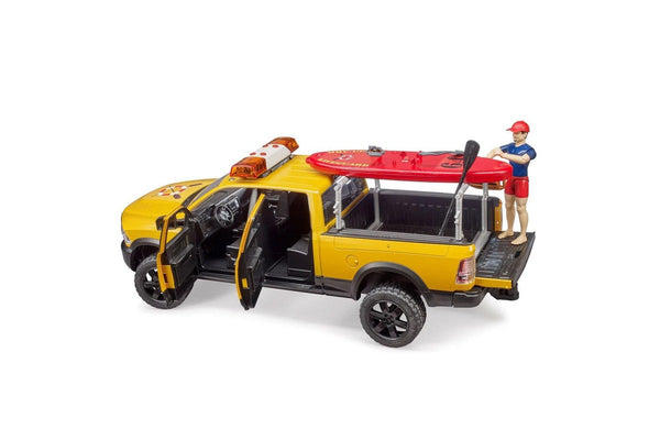Bruder 1:16 RAM 2500 Wagon Life Guard 39cm Car w Figure Accessories 4y+ Kids Toy