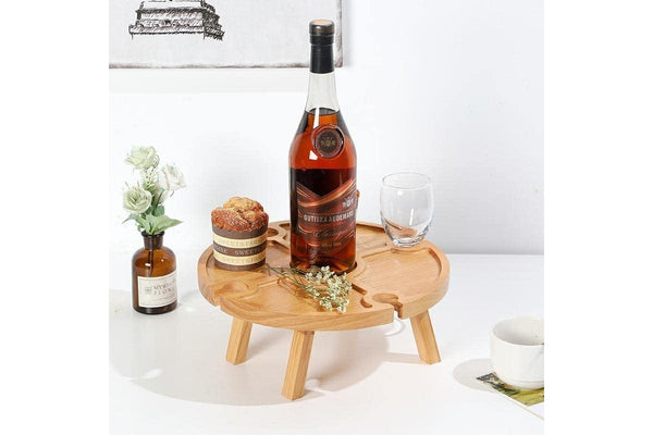 Outdoor Picnic Table Wooden Portable Folding Mini Wine Rack Picnic Table