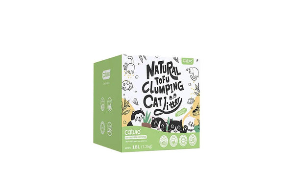 Cature 18L 7.2kg Natural Tofu Clumping Cat Litter Pellets Green Tea Flushable