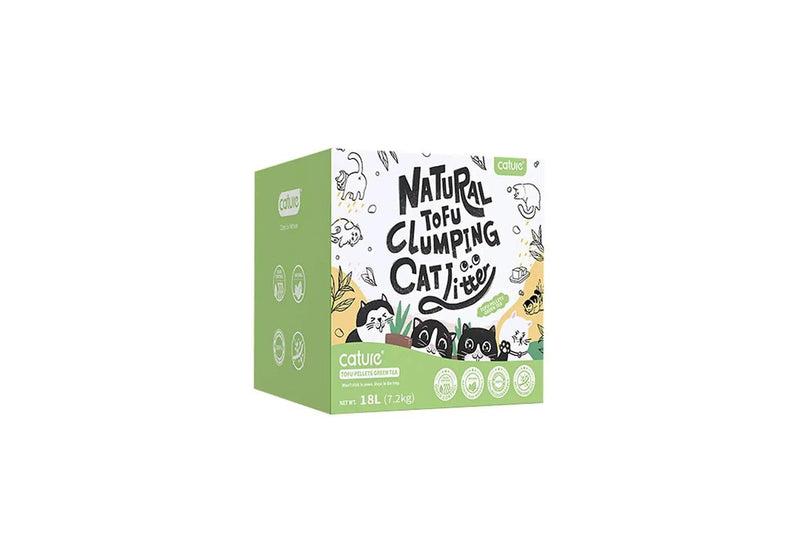 Cature 18L 7.2kg Natural Tofu Clumping Cat Litter Pellets Green Tea Flushable