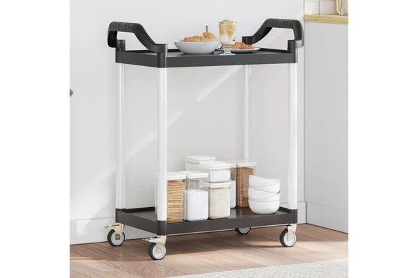 2-Tier Trolley Black 81x41x92 cm Aluminium vidaXL