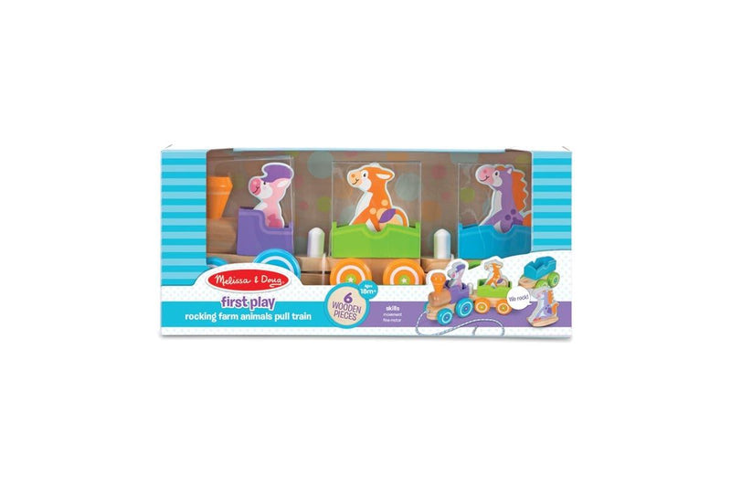 Melissa & Doug: First Play - Rocking Farm Animals Pull Train