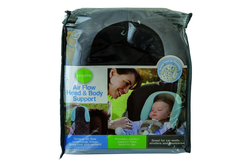 Playette Baby Toddler Air Flow Foam Padded Head Support Mesh Fabric Charcoal
