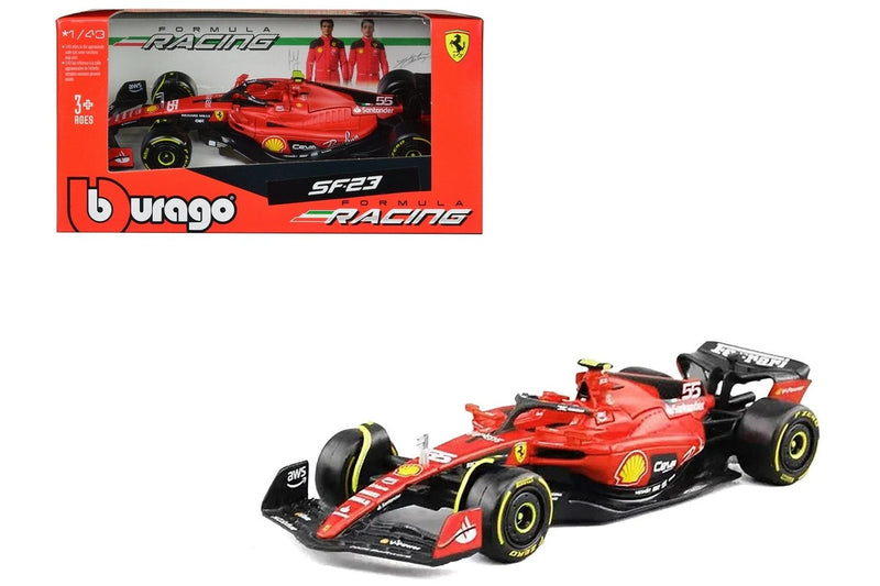 Bburago: 1:43 Diecast Vehicle - Ferrari Racing (SF23 #55 Carlos Sainz)
