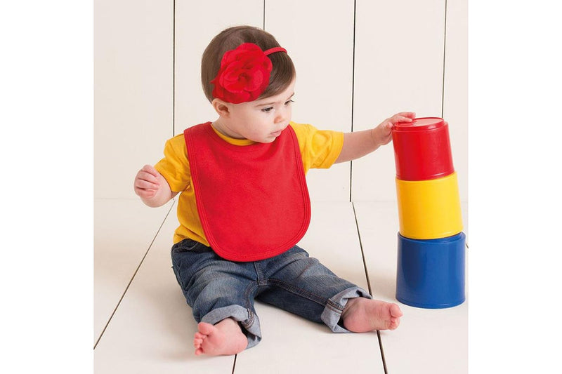 Larkwood Baby Unisex Plain & Contrast Bib (Red) (One Size)