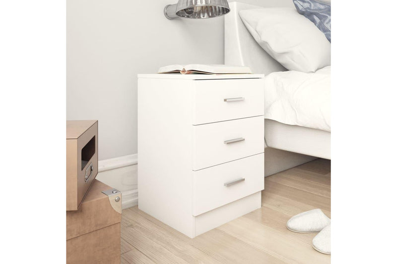 Bedside Cabinets 2 Pcs White 38X35x56 Cm Engineered Wood Bedside Tables