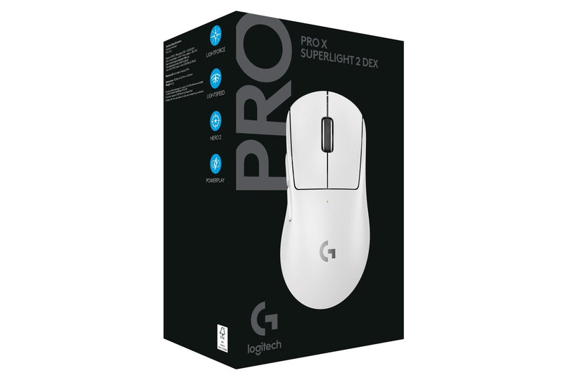 Logitech G PRO X Superlight 2 DEX LIGHTSPEED Gaming Mouse (White)