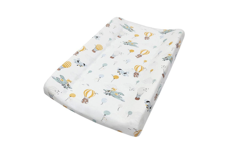 Living Textiles Infant Cotton Change Pad Cover & Liner Set Up Up & Away Stripes