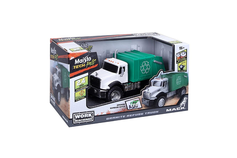 Maisto Tech RC 2.4Ghz Work Machines Mack Granite Refuse 20cm Truck Kids Toy 5y+