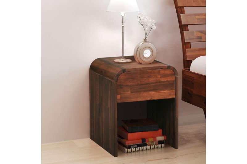 Nightstand 41.5X42x52 Cm Solid Acacia Wood Bedside Tables